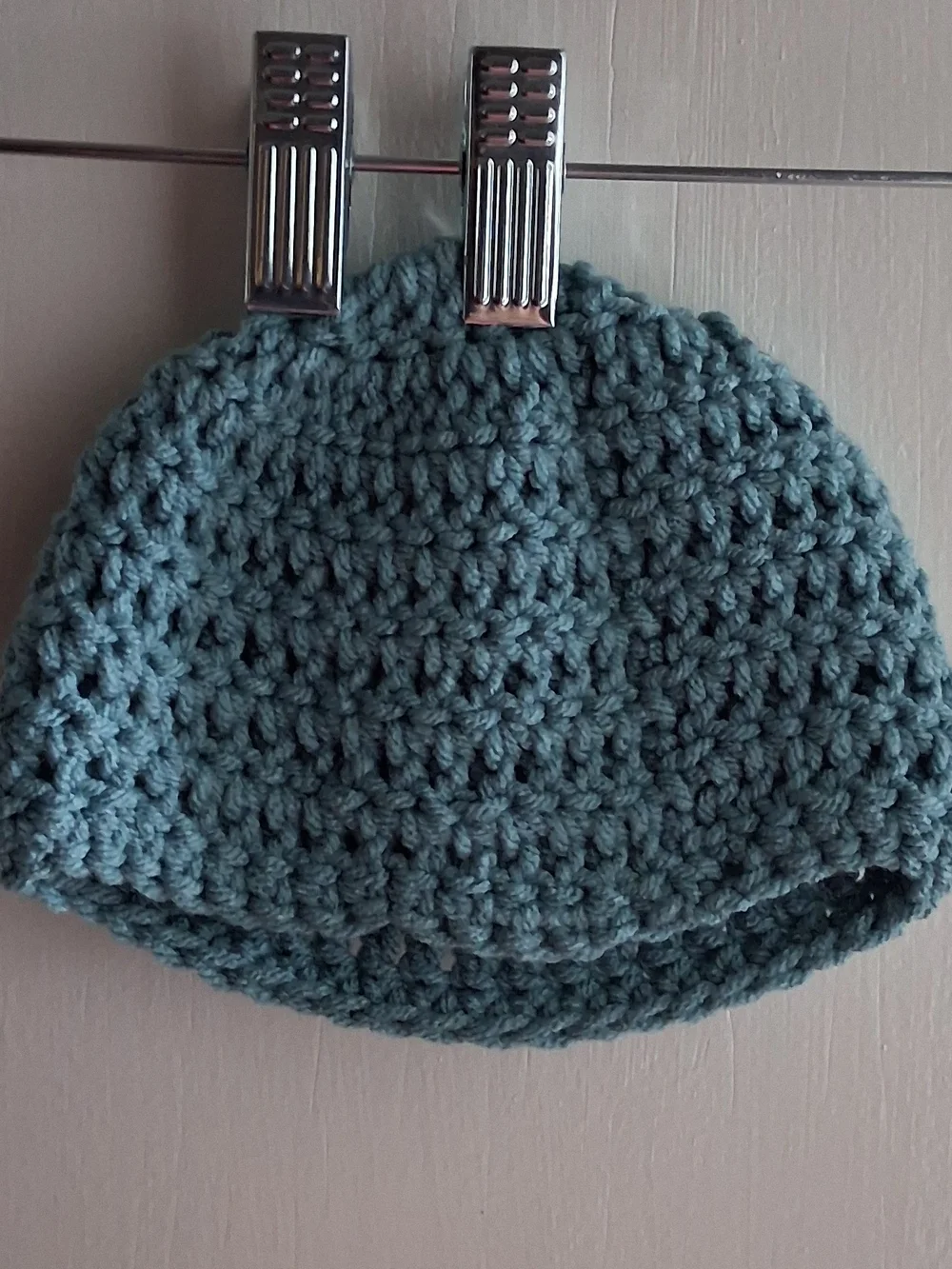 Handmade Crocheted Beanie Hat - Blue For Baby